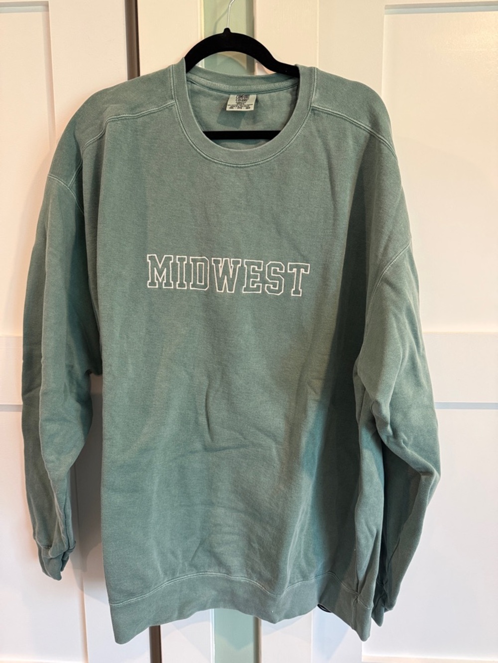 Comfort Colors MIDWEST Embroidered Crewneck Sweatshirt - Sage Green